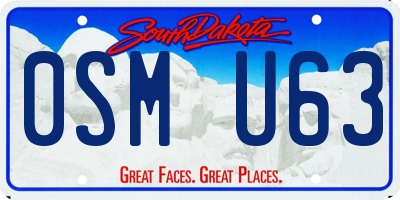 SD license plate 0SMU63