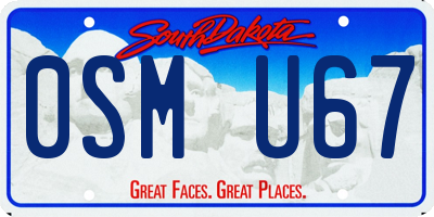 SD license plate 0SMU67