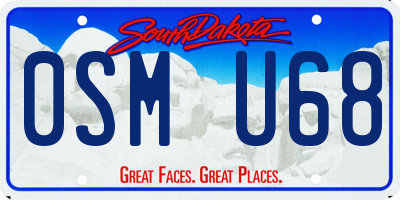 SD license plate 0SMU68