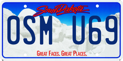 SD license plate 0SMU69