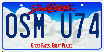 SD license plate 0SMU74