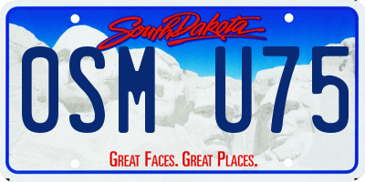 SD license plate 0SMU75