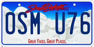SD license plate 0SMU76