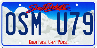 SD license plate 0SMU79
