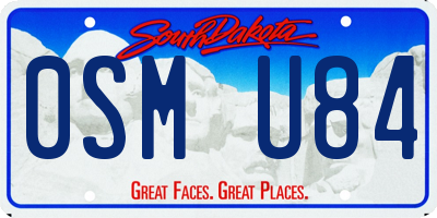 SD license plate 0SMU84