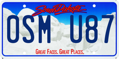 SD license plate 0SMU87