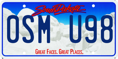 SD license plate 0SMU98
