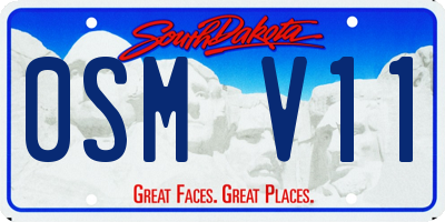 SD license plate 0SMV11