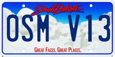 SD license plate 0SMV13