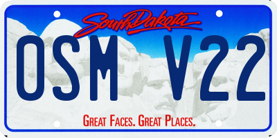 SD license plate 0SMV22