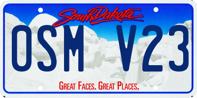 SD license plate 0SMV23
