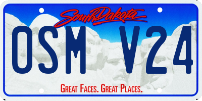 SD license plate 0SMV24