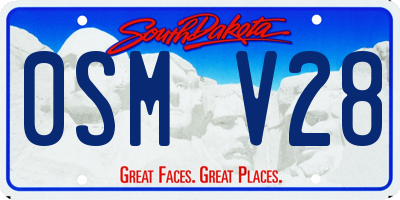 SD license plate 0SMV28