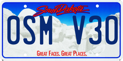 SD license plate 0SMV30