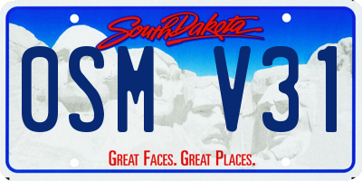 SD license plate 0SMV31