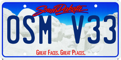 SD license plate 0SMV33