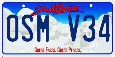 SD license plate 0SMV34