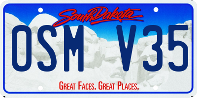 SD license plate 0SMV35