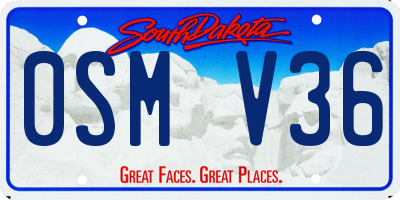 SD license plate 0SMV36