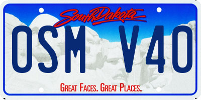 SD license plate 0SMV40