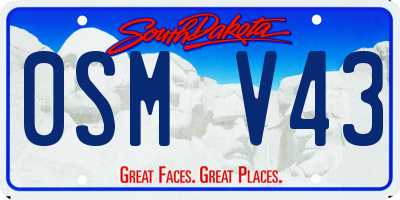 SD license plate 0SMV43