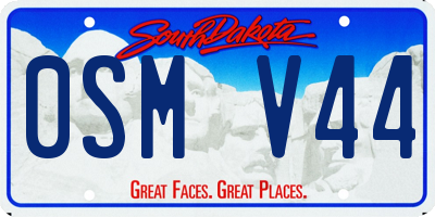 SD license plate 0SMV44