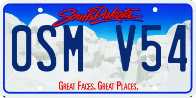 SD license plate 0SMV54
