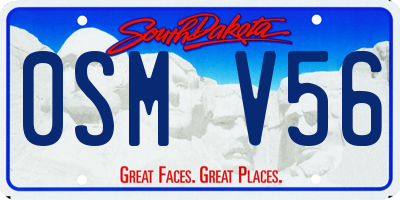 SD license plate 0SMV56