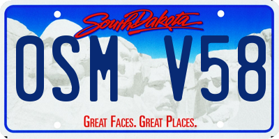SD license plate 0SMV58