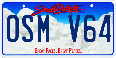 SD license plate 0SMV64