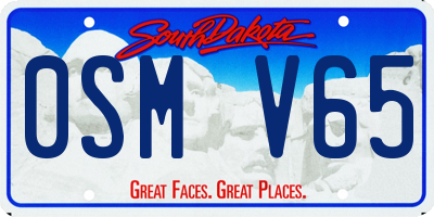 SD license plate 0SMV65
