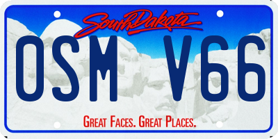 SD license plate 0SMV66