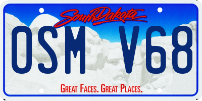 SD license plate 0SMV68