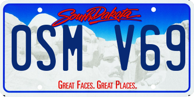 SD license plate 0SMV69