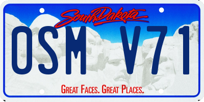 SD license plate 0SMV71