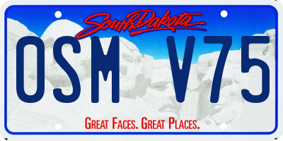 SD license plate 0SMV75