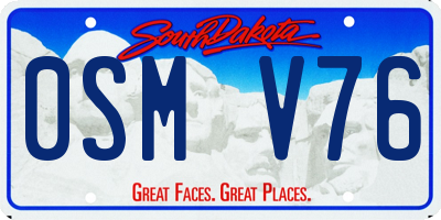 SD license plate 0SMV76