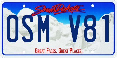 SD license plate 0SMV81