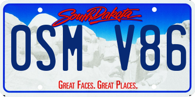 SD license plate 0SMV86