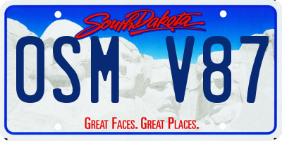 SD license plate 0SMV87