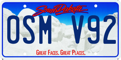 SD license plate 0SMV92