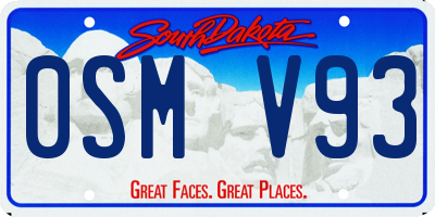 SD license plate 0SMV93
