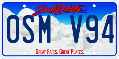 SD license plate 0SMV94