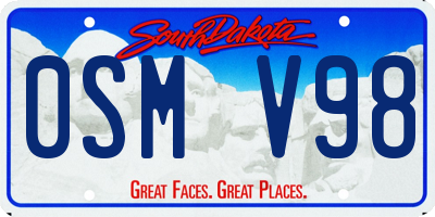 SD license plate 0SMV98