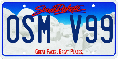 SD license plate 0SMV99