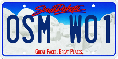 SD license plate 0SMW01