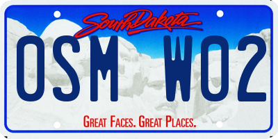SD license plate 0SMW02