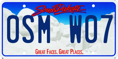 SD license plate 0SMW07