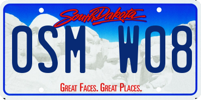 SD license plate 0SMW08