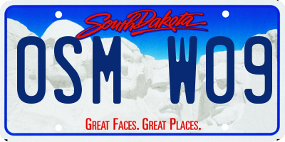 SD license plate 0SMW09